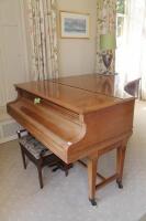 A Bechstein walnut cased boudoir grand piano