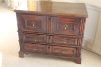 A late 17thC oak chest of three drawers