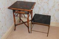 A Victorian bamboo occasional table and another