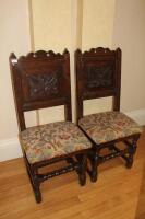 A pair of 17thC oak side chairs