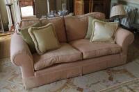 A pair of Sinclair Melson pale pink sofas