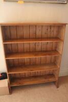 A pine open bookcase