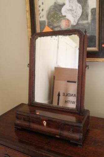 A George III mahogany dressing table mirror