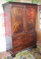 A George III mahogany linen press