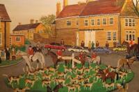 R A Lee. 'The last meet of The Cottesmore Hounds on The Manor House Green 1970'