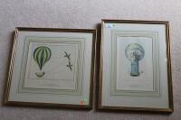 Two engraved plates of early ballooning interest