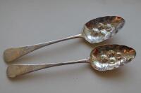 A pair of George III serving spoons