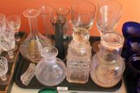 Decanters and other glass.