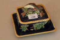 A Majolica sardine dish and cover