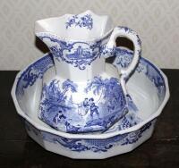 A Mason's ironstone blue and white octagonal toilet jug