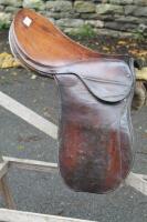 A leather small saddle