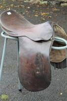 A leather saddle