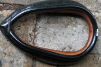 A black leather horse collar