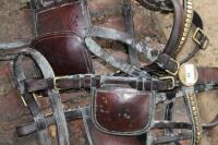 Two leather horse bridles.