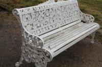 A Coalbrookedale style cast metal garden bench
