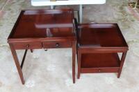 Two mahogany side tables