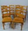 A set of six modern oak ladder back chairs