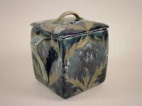A William Moorcroft Florian type biscuit box and cover