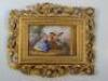 A late 19thC porcelain plaque painted with a Troubadour and Muse