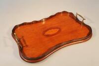 An Edwardian mahogany shaped serving tray