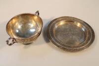 A George V silver two handled porringer