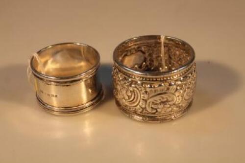 Two silver napkin rings