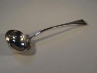 A Victorian silver soup ladle