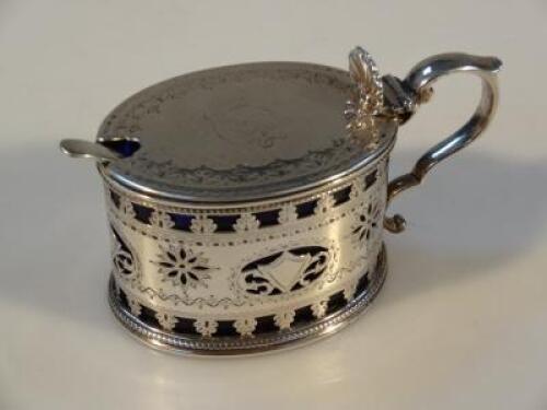 A Victorian silver oval mustard