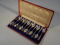 A set of twelve Edward VII silver teaspoons