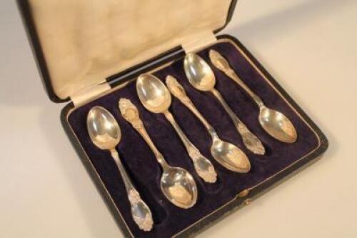 A set of six George V silver teaspoons