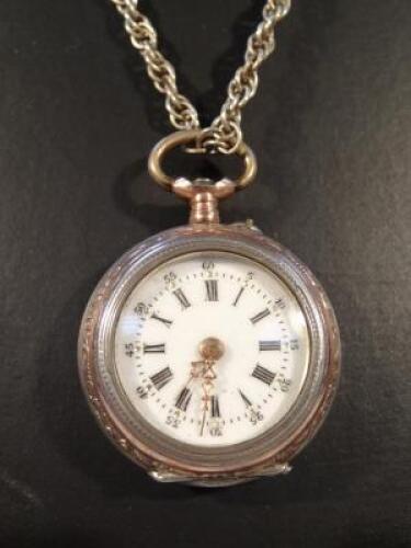 A late 19thC ladies fob watch stamped 800.