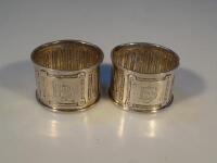 A pair of Continental white metal napkin rings