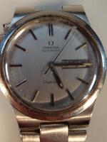 A gentleman's stainless steel Omega wristwatch