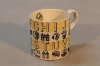 A Wedgwood 'alphabet' mug designed by Eric Ravilious