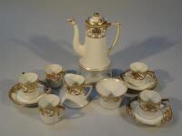 A Noritake part coffee service and a Walker and Hall silver plated dish.