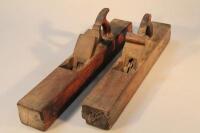 Two wooden jack planes.