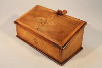 A 19thC walnut veneered candle box