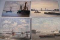 Vavasour Hammond (20thC Dutch School) Four ship and harbour scenes