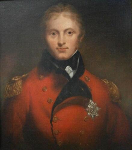 Early 19thC British School. Half length portrait of a British Army Officer in red coat uniform