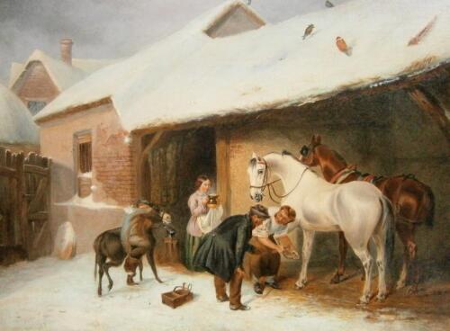 John Frederick II Herring (1815-1907). Outside the stable