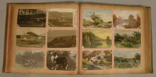 An album containing various topographical and picture postcards