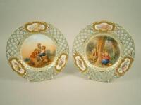 A pair of German ribbon plates