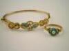 A Victorian bloom gold bracelet and ring