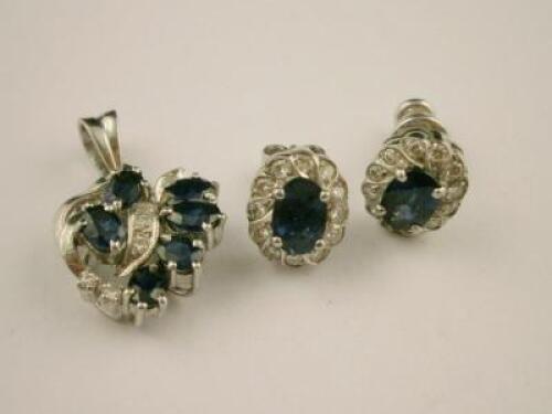 A sapphire and diamond pendant