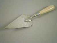 A silver and ivory presentation trowel