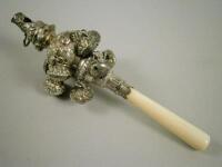 A 19thC silver rattle