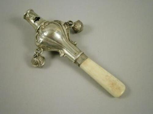 A late 19thC/early 20thC silver rattle