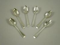 A set of six silver George III Old English pattern teaspoons