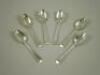 A set of six silver George III Old English pattern teaspoons