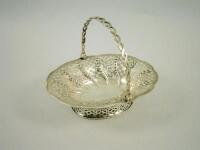 A George III pierced silver oval basket